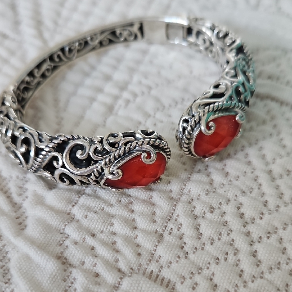 Carolyn Pollack Red Coral Doublet Cuff NIB